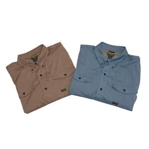 Ariat Rebar Men’s Shirts Fishing Short Sleeve Button Down Vent Bundle x2 Work L